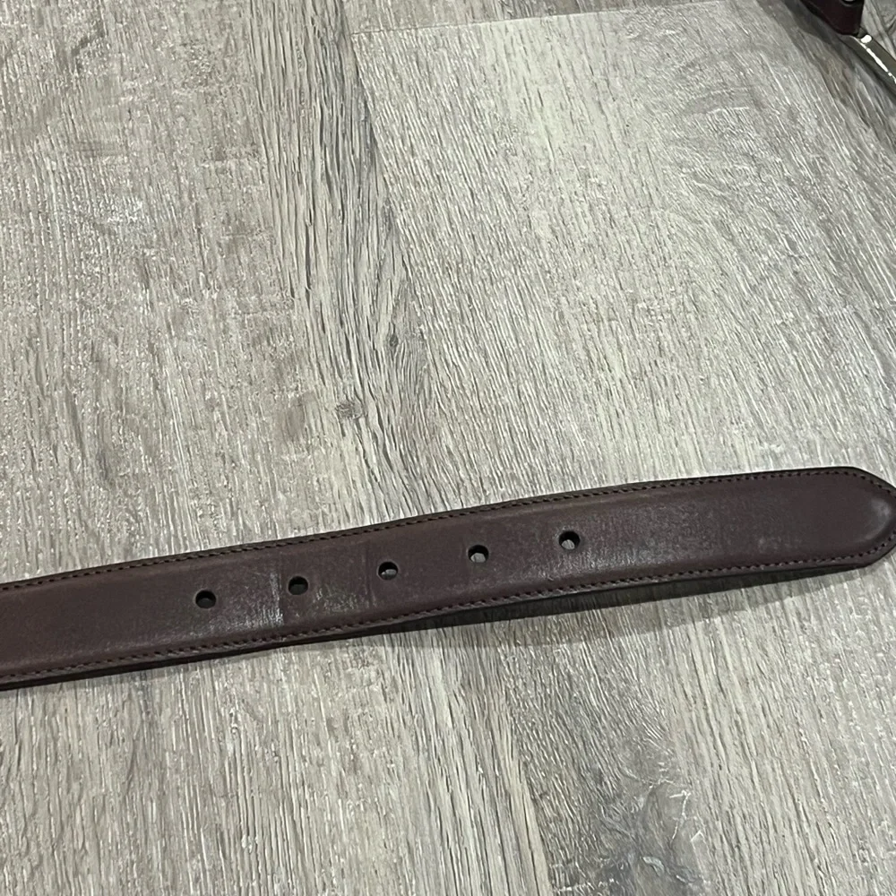 Saks Fifth Avenue Sz 46 Antique Brown Aniline Kipskin Shoulder Made in USA Belt